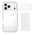 For iPhone 18 Pro Max Magnetic Case TPU + Acrylic Clear Phone Cover with 2Pcs Camera Protector + 2Pcs Tempered Glass Screen Protector - Transparent