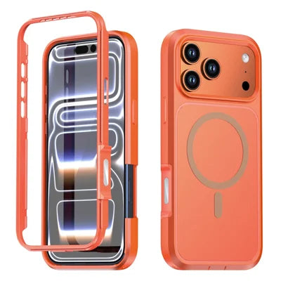 For iPhone 18 Pro Max  /  17 Pro Max Magnetic Case Contrast Color PC + TPU Shockproof Phone Cover - Orange