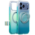 TORRAS O3 Air Gradient Series for iPhone 18 Pro Max / 17 Pro Max Case Magnetic Rotatable Kickstand Air Cushion Protection Phone Cover - Blue+Green