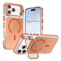 For iPhone 18 Pro Max  /  17 Pro Max Magnetic Case Camera Frame Kickstand TPU Acrylic Shockproof Phone Cover - Orange