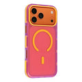 For iPhone 18 Pro Max / 17 Pro Max Magnetic Case PC + TPU Dual-Layer Shockproof Anti-Slip Phone Cover with Metal Buttons - Purple