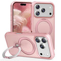 For iPhone 18 Pro Max  /  17 Pro Max Magnetic Case Kickstand TPU PC Shockproof Phone Back Cover - Pink