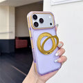 For iPhone 18 Pro Max / 17 Pro Max Case Magnetic Kickstand Contrast Color TPU + PC Frosted Back Phone Cover - Purple