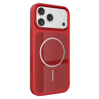 For iPhone 18 Pro Max / 17 Pro Max Magnetic Case PC + TPU Shockproof Anti-Scratch Phone Cover with Metal Lens Frame - Red