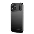  MOFI for iPhone 18 Pro Max Back Cover  Brushed Texture Carbon Fiber Soft TPU Case - Black