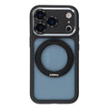 For iPhone 18 Pro Max / 17 Pro Max Case Magnetic Rotating Kickstand TPU + Acrylic Shockproof Phone Cover with AI Camera Button - Black