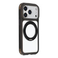 For iPhone 18 Pro Max / 17 Pro Max Case Magnetic Rotating Kickstand TPU + Acrylic Airbag Protection Phone Cover with AI Camera Button - Black