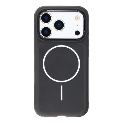 For iPhone 18 Pro Max / 17 Pro Max Magnetic Case TPU + Acrylic Frosted Back Airbag Shockproof Phone Cover with AI Camera Button - Black