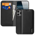DUX DUCIS for iPhone 18 Pro Max / 17 Pro Max Case  Hivo Series Cowhide Leather RFID Blocking Wallet Stand Flip Phone Cover - Black