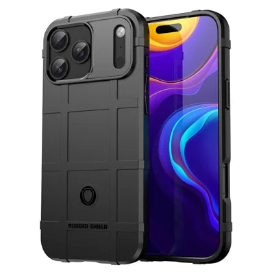 For iPhone 18 Pro Max / 17 Pro Max Case Grid Design Soft TPU Scratch-Proof Phone Cover - Black