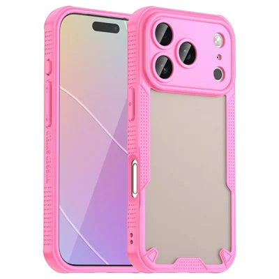 For iPhone 18 Pro Max  /  17 Pro Max Case PC + TPU Semi-Transparent Frosted Finish Protective Phone Cover - Pink