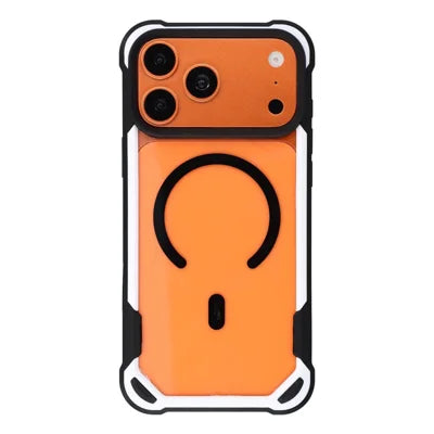 For iPhone 18 Pro Max / 17 Pro Max Magnetic Case Four Corner TPU + Acrylic Shockproof Phone Cover - Black