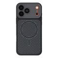 For iPhone 18 Pro Max / 17 Pro Max Magnetic Case Honeycomb Perforated Heat Dissipation TPU + PC Phone Protective Case - Black
