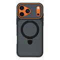 For iPhone 18 Pro Max / 17 Pro Max Case Magnetic Kickstand TPU + PC Dual Color Phone Protective Cover - Black