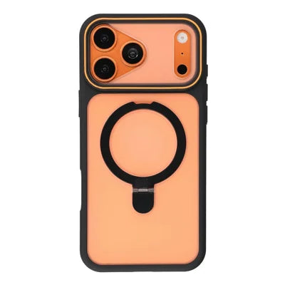 For iPhone 18 Pro Max / 17 Pro Max Case Foldable Magnetic Kickstand TPU + PC Anti-Scratch Phone Cover - Black