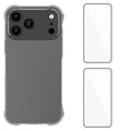  WANLONFENG for iPhone 18 Pro Max WL2 Series TPU Case 2.0mm Phone Cover with 2Pcs Tempered Glass Films - Transparent