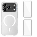  WANLONFENG for iPhone 18 Pro Max WL1 Series 2.0mm Magnetic Case Clear TPU Phone Back Cover with 2Pcs Screen Films - Transparent