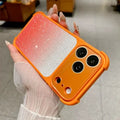 For iPhone 18 Pro Max / 17 Pro Max Case TPU + PC Shockproof Gradient Glitter Phone Cover - Orange