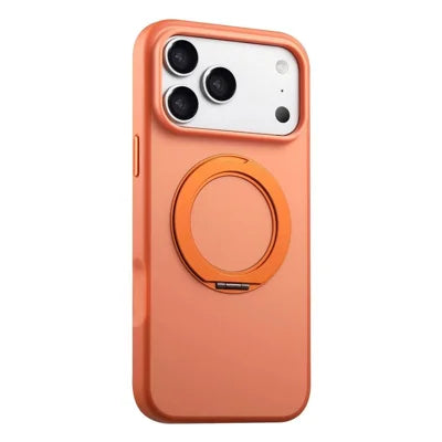 For iPhone 18 Pro Max / 17 Pro Max Magnetic Case Rotary Ring Kickstand PC + TPU Phone Cover - Orange