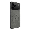  WANLONFENG for iPhone 18 Pro Max SD1 Series Magnetic Case Nappa Texture PC TPU Phone Cover - Grey