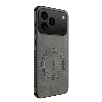  WANLONFENG for iPhone 18 Pro Max SD1 Series Magnetic Case Nappa Texture PC TPU Phone Cover - Grey