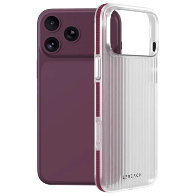 LEREACH TOC Series for iPhone 18 Pro Max / 17 Pro Max Case Flowing Grid PC Phone Cover - Cherry Red