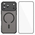  WANLONFENG for iPhone 18 Pro Max FD Series Magnetic Case with Screen Film Skin Touch TPU + PC Phone Back Cover - Black