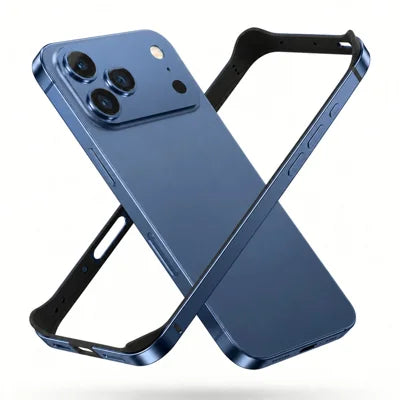 For iPhone 18 Pro Max / 17 Pro Max Bumper Case Aluminum Alloy TPU Drop Protection Phone Frame Cover - Dark Blue