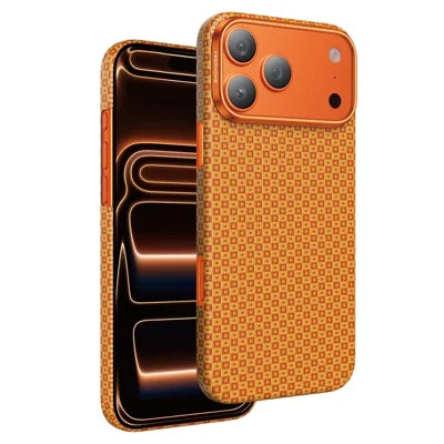 KEEPHONE ANKORA ARAMID Series for iPhone 18 Pro Max / 17 Pro Max Magnetic Case 1500D Aramid Fiber Ultra-Slim Phone Cover - Coral Orange