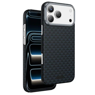 KEEPHONE PARIS ARAMID Series for iPhone 18 Pro Max / 17 Pro Max Magnetic Case 1500D Aramid Fiber Shockproof Phone Cover - Deep Blue
