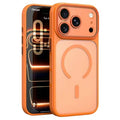 For iPhone 18 Pro Max / 17 Pro Max Magnetic Case Matte Translucent Back PC + TPU Anti-slip Phone Cover - Orange