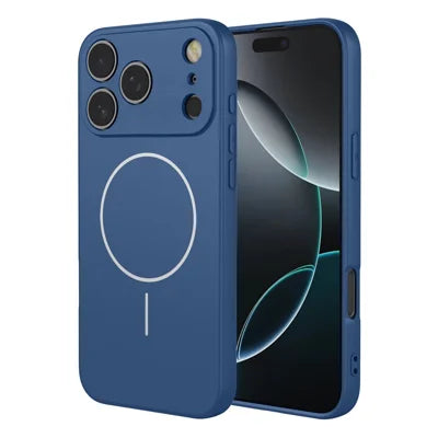 For iPhone 18 Pro Max  /  17 Pro Max Magnetic Case Anti Drop Soft TPU Phone Back Cover - Blue