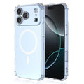 For iPhone 18 Pro Max  /  17 Pro Max Magnetic Case Shockproof Four Corners PC + TPU Phone Cover - Transparent
