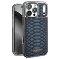 JINDUKA D51 For iPhone 18 Pro Max  /  17 Pro Max Case Snakeskin Texture PU Leather + PC + TPU Phone Cover - Blue