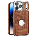 JINDUKA J1 for iPhone 18 Pro Max / 17 Pro Max Magnetic Case Kickstand Crocodile Texture Leather Phone Back Cover - Light Brown
