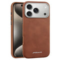JINDUKA J4 For iPhone 18 Pro Max / 17 Pro Max Magnetic Case Metal Lens Frame Leather Coated TPU + PC Phone Cover - Brown