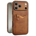 JINDUKA K15 for iPhone 18 Pro Max / 17 Pro Max Case PU Leather Card Slot Kickstand Anti Drop Phone Cover - Brown