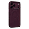 MUTURAL for iPhone 18 Pro Max / 17 Pro Max Magnetic Case Ripple Wave Shockproof Airbag TPU + PC Phone Cover Rhinestone Decor - Cherry Red