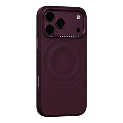 MUTURAL for iPhone 18 Pro Max / 17 Pro Max Magnetic Case Ripple Wave Shockproof Airbag TPU + PC Phone Cover Rhinestone Decor - Cherry Red
