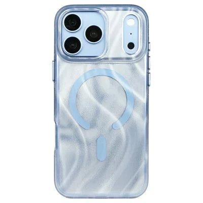 MUTURAL for iPhone 18 Pro Max / 17 Pro Max Magnetic Case Shimmer Texture TPU + PC Anti-Drop Phone Cover - Blue
