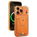RIMBMAX P95 for iPhone 18 Pro Max / 17 Pro Max Magnetic Case Card Holder Kickstand Leather + PC + TPU Phone Cover - Orange
