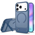 For iPhone 18 Pro Max / 17 Pro Max Magnetic Case Ring Kickstand PC + TPU Skin Touch Phone Cover - Sapphire