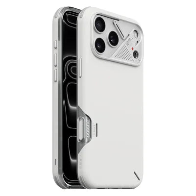 AULUMU For iPhone 18 Pro Max / 17 Pro Max Shockproof Case PC + TPU Phone Cover with Aluminum Alloy Camera Frame - White