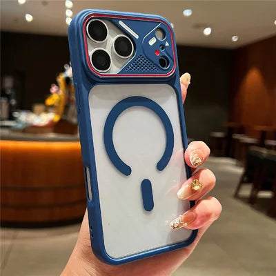 For iPhone 18 Pro Max / 17 Pro Max TPU+PC Phone Case Compatible with MagSafe Clear Back Cover - Blue