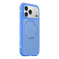 For iPhone 18 Pro Max Case Magnetic Kickstand Air Cushion Anti-Yellowing PC + TPU Phone Cover - Blue