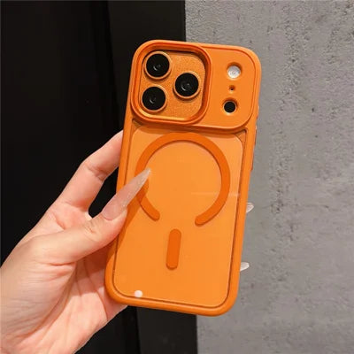 For iPhone 18 Pro Max / 17 Pro Max Magnetic Case Anti-Drop TPU + PC Phone Cover - Orange