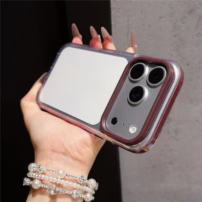 For iPhone 18 Pro Max / 17 Pro Max Clear Case TPU+PC Shockproof Phone Back Cover - Burgundy Red