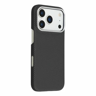 X-LEVEL for iPhone 18 Pro Max / 17 Pro Max Magnetic Case Carbon Nanofiber + Metal Lens Frame Phone Cover - Black