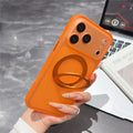 For iPhone 18 Pro Max / 17 Pro Max Case Magnetic Rotatable Kickstand PC + TPU Anti-slip Phone Cover with Camera Control Button - Orange