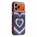 JAUCASE for iPhone 18 Pro Max / 17 Pro Max Magnetic Case Heart Pattern PU + TPU + PC Phone Back Cover - Wine Red